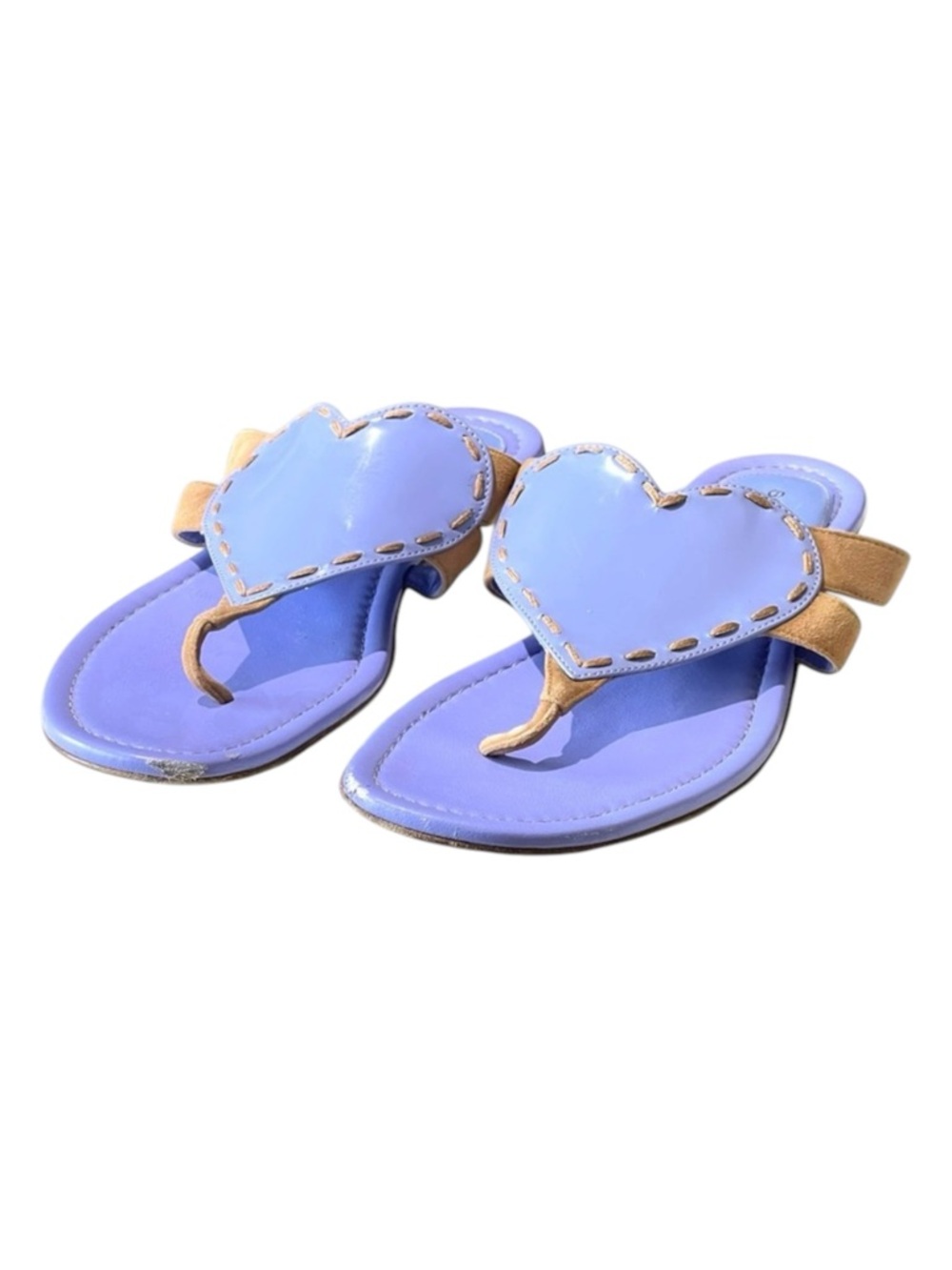 Sergio Rossi ❤︎︎ Heart Shaped Thong Leather Sandals ❤︎︎ Cornflower Blue ❤︎︎ 36 - Picture 9 of 16